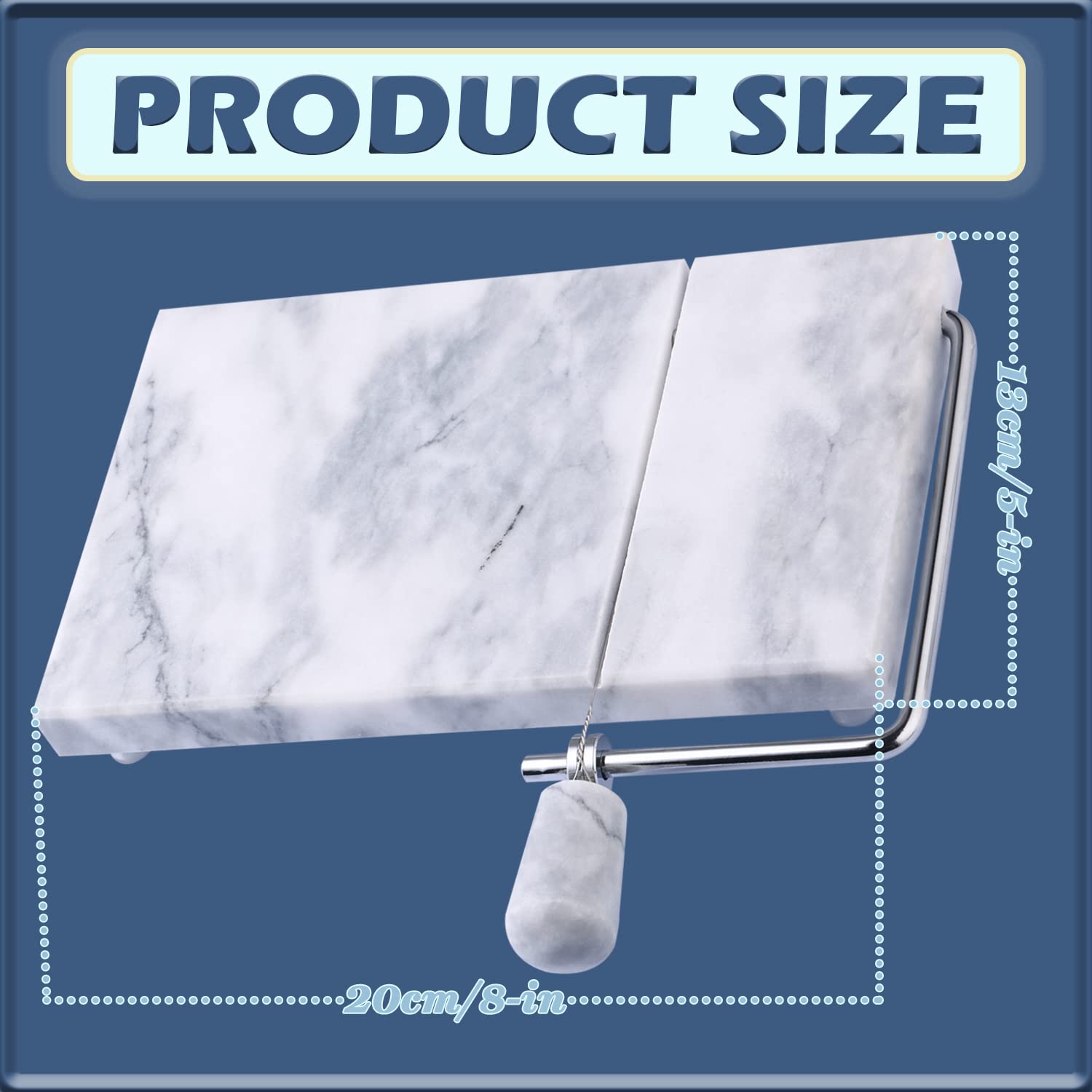 Premium Marble Cheese Slicer Board - 5