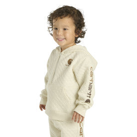 Baby & Toddler Long Sleeve Quilted Jersey 1/2 Zip Sweatshirt - Turtledove Color | Soft & Warm Pullover for Infants | Perfect for Fall & Winter Outings, Playdates & Family Photos