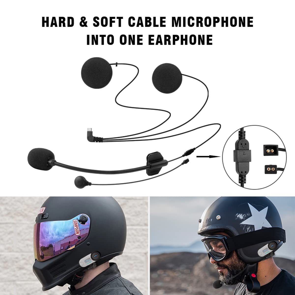Motorcycle Helmet Bluetooth Intercom Kit - Wireless Communication System for 2-3 Riders with LCD Screen, FM Radio, MP3, GPS & 800m Range - Hands-Free Motorbike Helmet Headset for Group Riding & Adventure Trips
