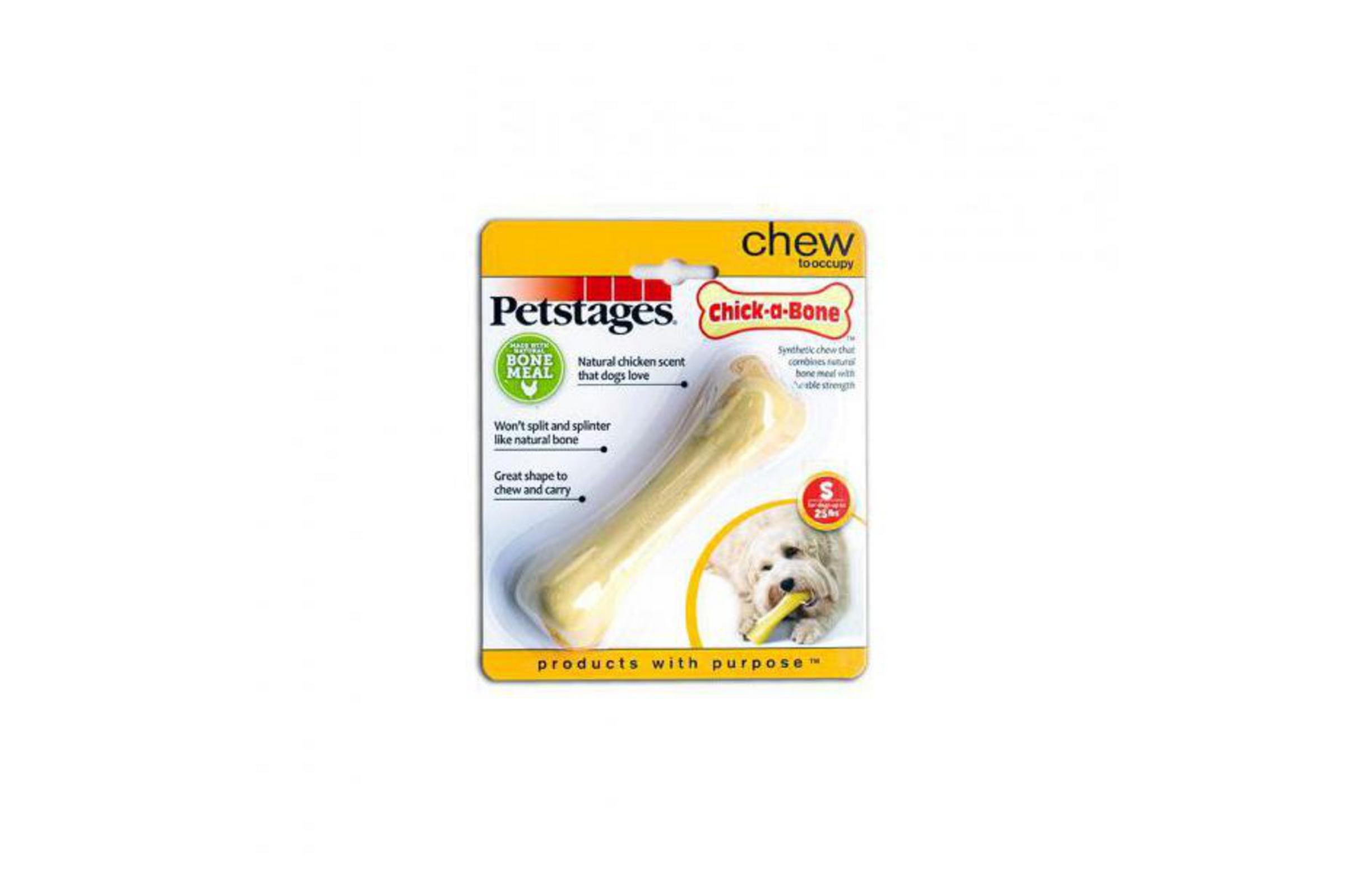 Petstages Chick A Bone Dog Chew Toy - Durable & Interactive Puppy Teething Bone for Small & Medium Dogs - Perfect for Playtime, Training & Dental Health