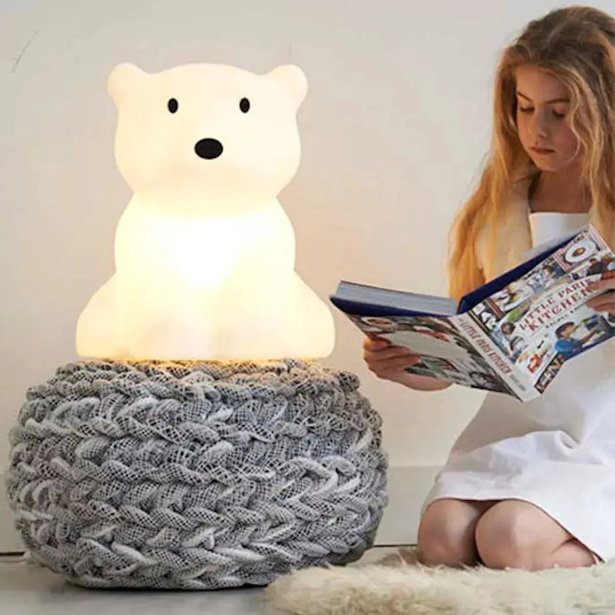 Nanuk the Polar Bear LED Night Light - Cute & Energy-Efficient Nursery Lamp for Kids' Bedroom, Baby Room Decor | Perfect for Nighttime Feeding, Bedtime Stories & Creating Soothing Ambiance