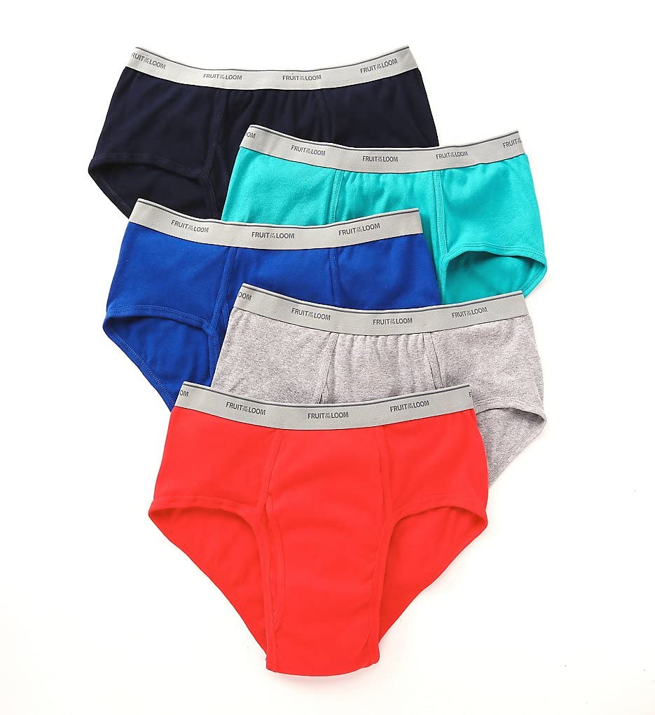 Fruit of the Loom Men's Cotton Briefs Underwear - 5 Pack Multipack - Soft Comfort Fit Boxer Briefs for Everyday Wear, Workout & Lounge