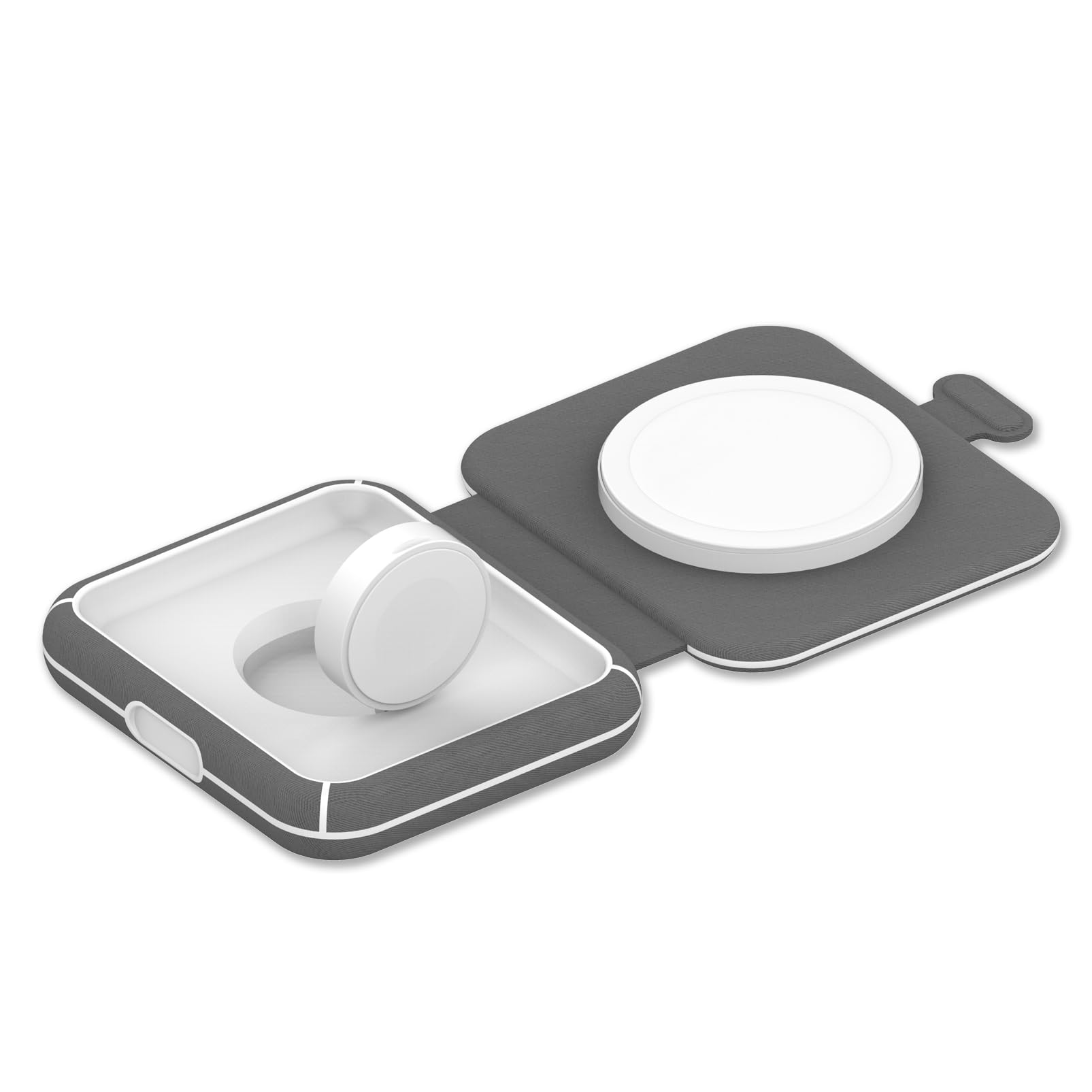 Mangotek 2-in-1 Magnetic Wireless Charger - Foldable MagSafe Charging Pad & Station for iPhone 15/14/13/12/11 Series, AirPods & Apple Watch | Portable Travel Charger for Home, Office & Car Use