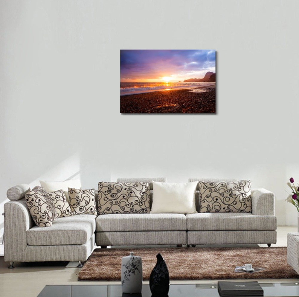 Stunning Sea Sunset Landscape Canvas Print - 32