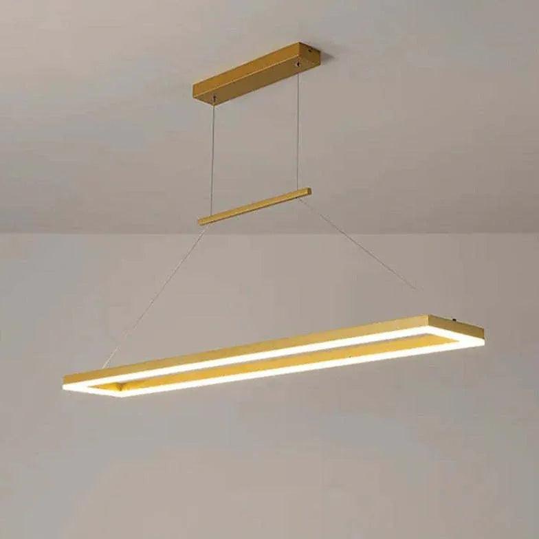 Modern Rectangular Coffee Metal LED Pendant Light - Industrial Chic Hanging Fixture for Kitchen Island, Dining Room & Office Lighting