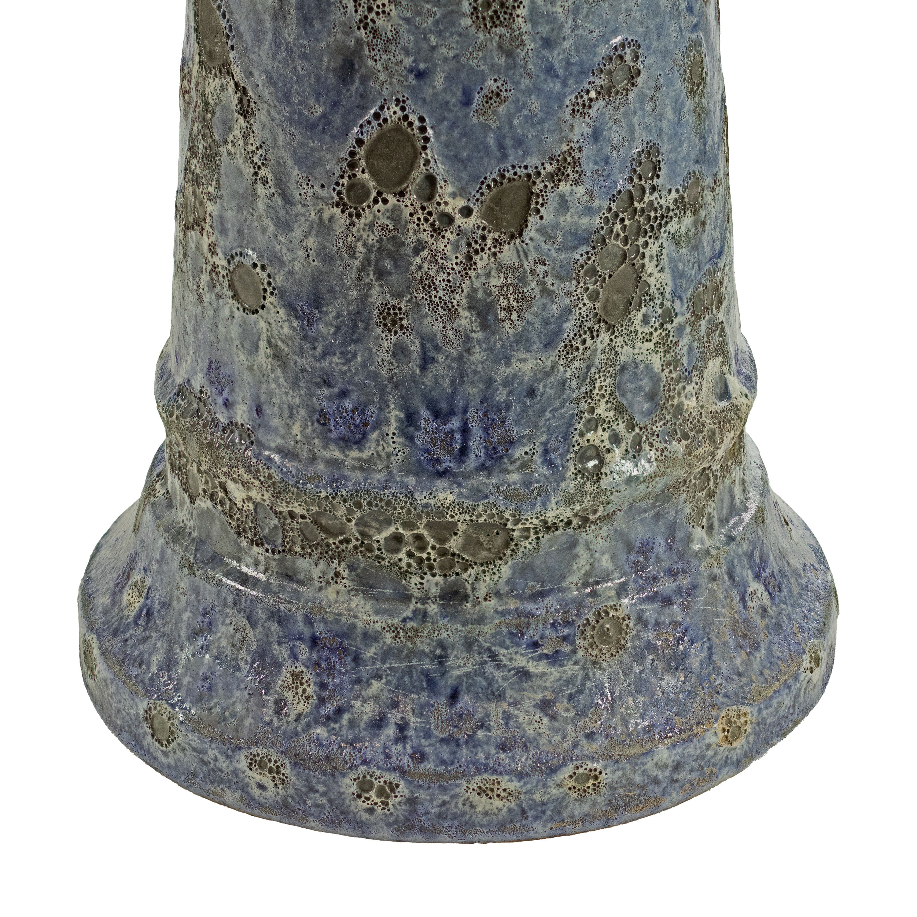 Sunnydaze Rennes Outdoor Ceramic Bird Bath - Blue Lava Finish - 22.5 Inch Height - Perfect for Garden Decor & Attracting Wild Birds