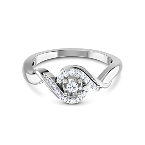 0.25 Carat Twisty Illusion F-G White Real Moissanite Diamond Engagement Ring in Sterling Silver - Perfect for Proposals, Weddings & Anniversaries
