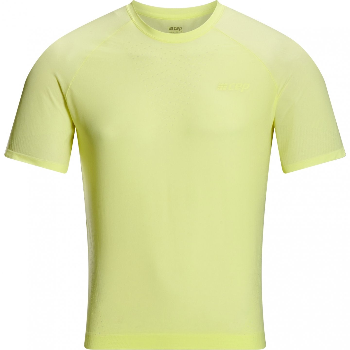 CEP Men's Ultralight Seamless Running Shirt - Short Sleeve V2 in Lime Green | Moisture-Wicking & Breathable Athletic Top for Running, Gym & Outdoor Sports