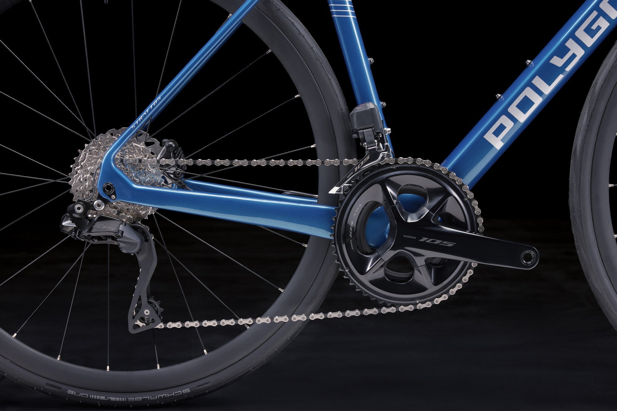 Polygon Strattos S7X 105 Di2 Carbon Road Bike - Lightweight Carbon Frame, Shimano 105 Di2 Groupset - Perfect for Racing, Endurance Riding & Long-Distance Cycling