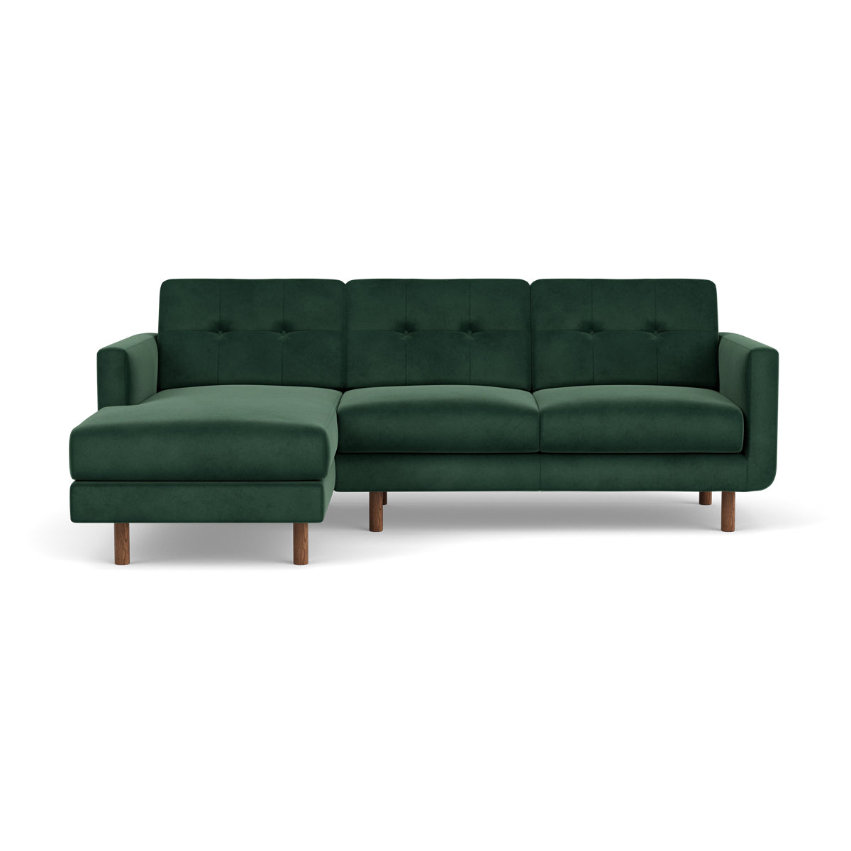 Luxury Conrad Velvet Left Chaise Sofa - Modern Sectional Couch for Living Room, Lounge & Home Theater | Soft Upholstered Furniture with Tufted Back & Sturdy Wooden Frame