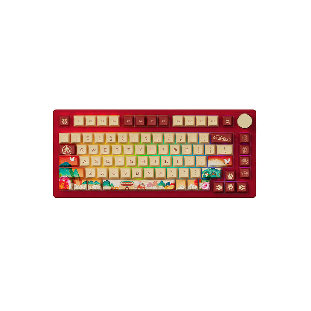 Akko PC75B Plus Year of Tiger Wireless RGB Hot Swappable Mechanical Gaming Keyboard - CS Silver Switch for PC, Mac, Typing & Gaming
