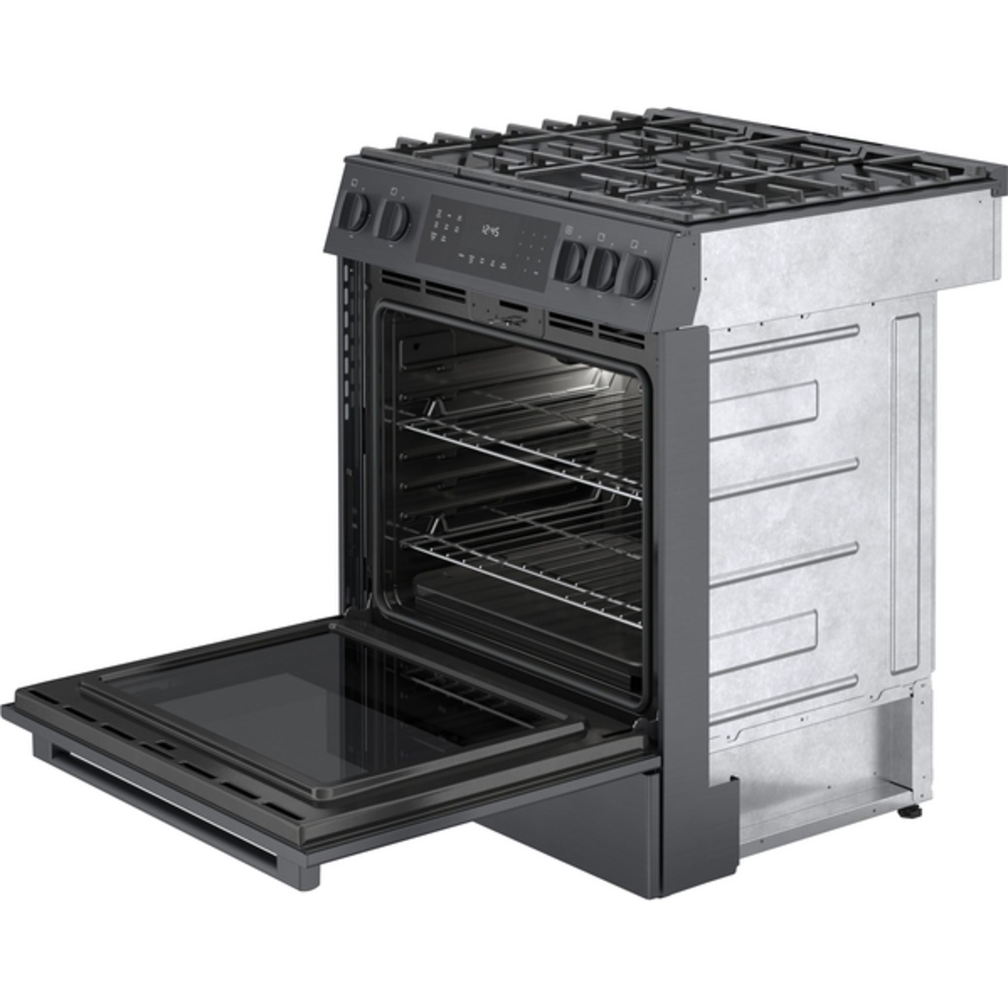 Bosch HGI8046UC 30-inch Slide-In Gas Range - Black Stainless Steel for Modern Kitchen Cooking & Baking
