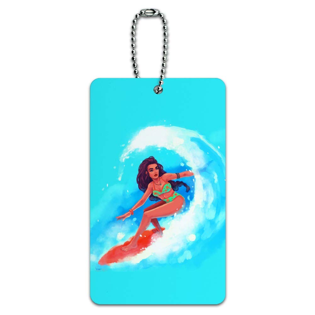 Surfer Girl Luggage Tag - Waterproof Surfboard ID Tag for Suitcases & Carry-Ons - Perfect for Travel, Beach Vacations & Surf Trips