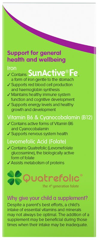 Brauer Kids Liquid Iron with Vitamin B - Immune Support & Energy Booster for Children - Great for Picky Eaters & Active Kids