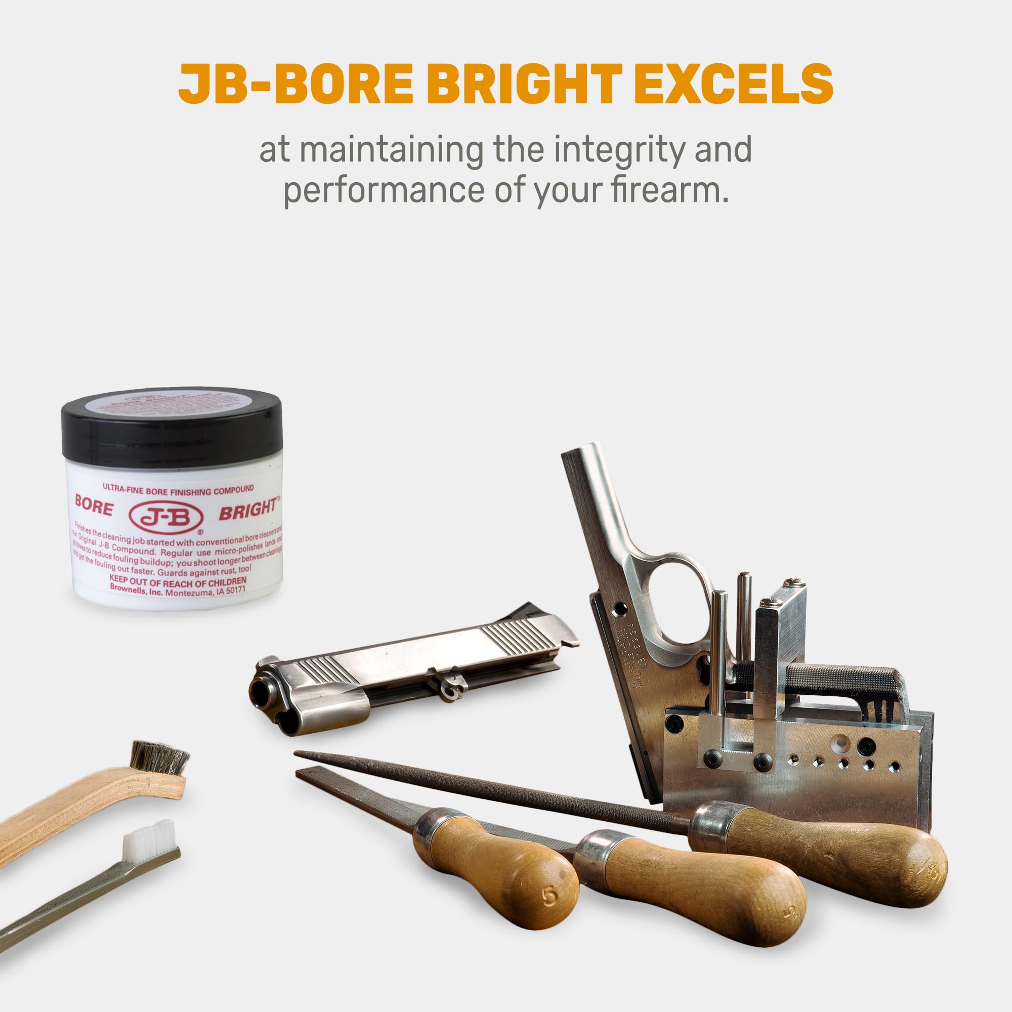 Brownells J-B Bore Bright Gun Cleaner Solvent Oil-Paste - Premium Gunsmithing Tool for Rifle & Pistol Barrel Cleaning - 2 oz (57g) Jar - Perfect for Firearm Maintenance & Range Day Cleaning Supplies