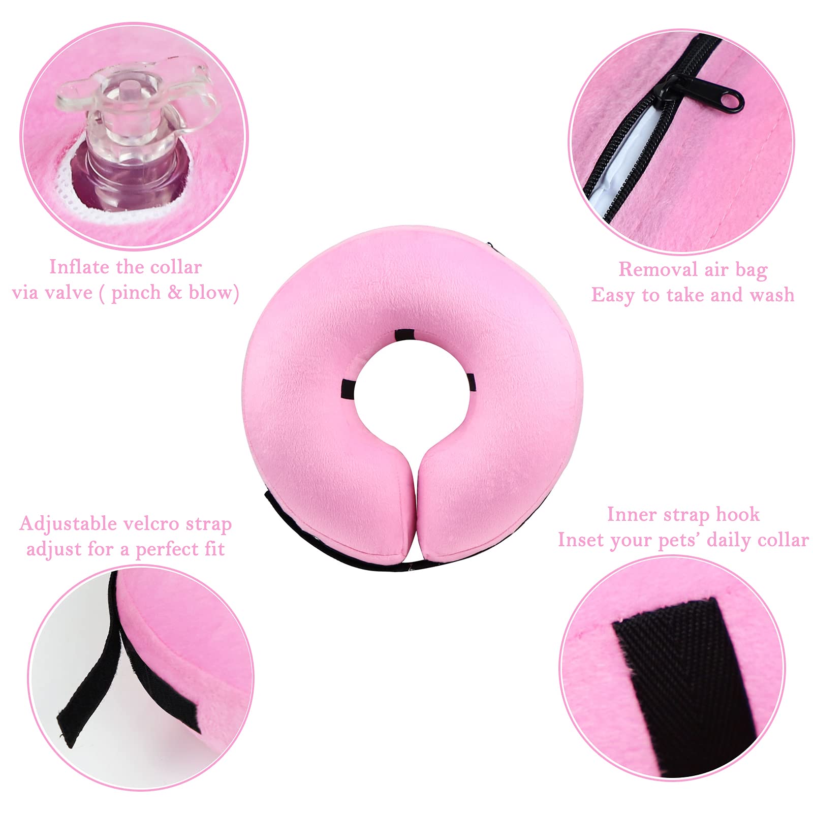 **Katoggy Inflatable Dog Collar – Soft Adjustable E-Collar for Dogs & Cats After Surgery – Blow Up Donut Cone for Small, Medium, Large Pets – Perfect for Post-Surgery Recovery & Wound Protection**