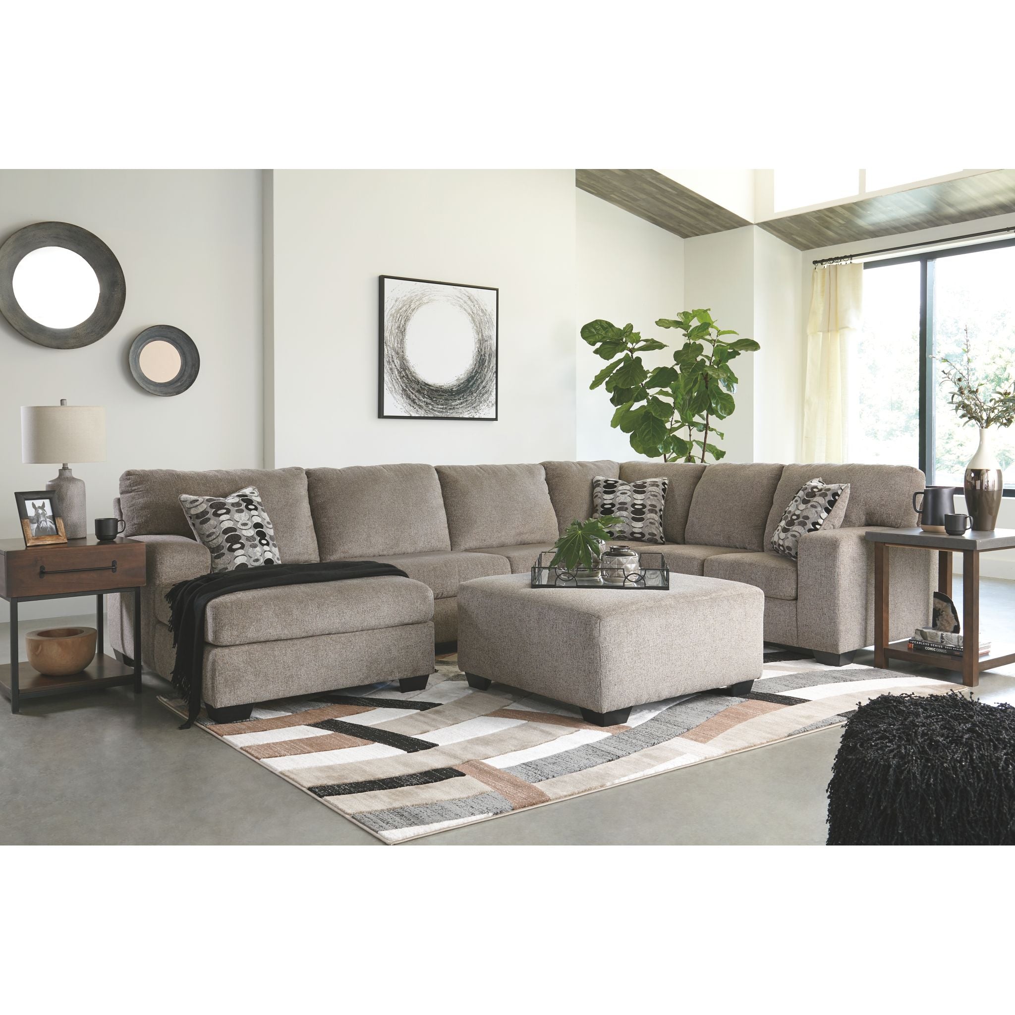 Ballinasloe 3-Piece Sectional Sofa with Chaise Lounge | Modern L-Shaped Couch for Living Room, Family Room & Apartment | Comfortable Fabric Sectional with Reversible Chaise