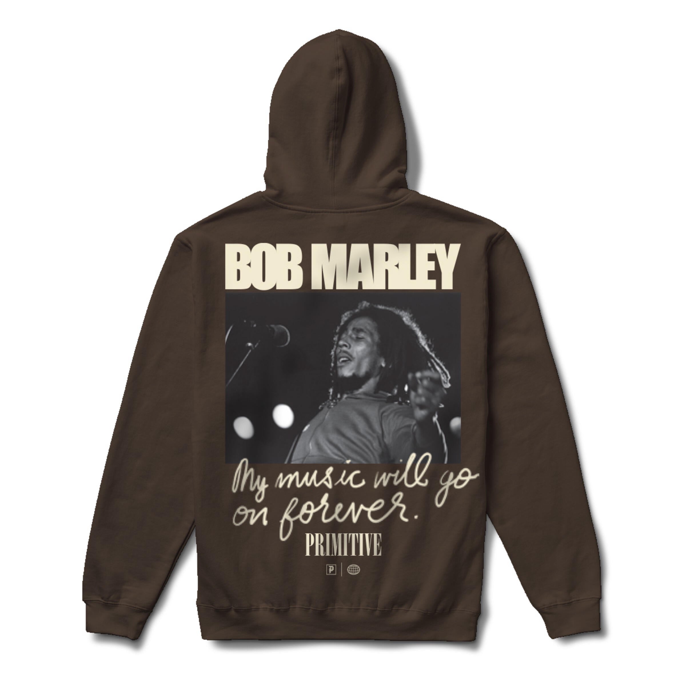 Primitive x Bob Marley Forever Hoodie - Brown Reggae Inspired Streetwear Sweatshirt for Men & Women | Perfect for Concerts, Festivals & Casual Wear