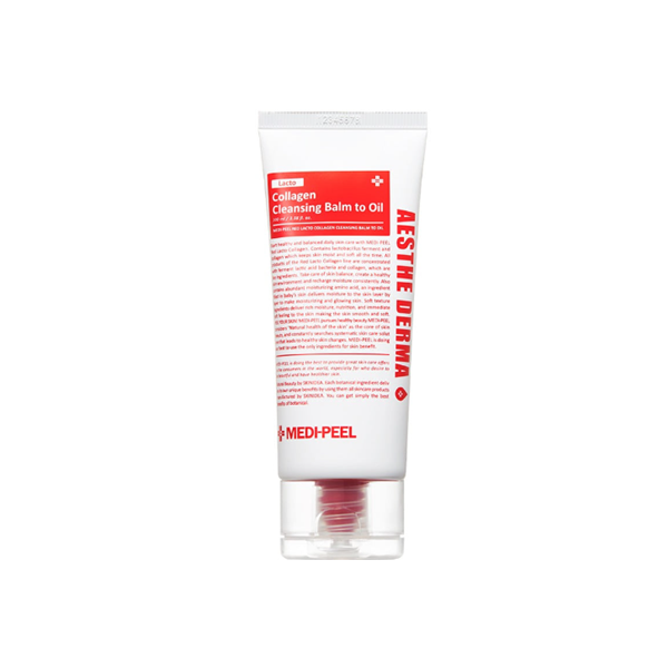 Medi Peel Red Lacto Collagen Cleansing Balm - Oil-Based Face Cleanser for Deep Pore Cleansing & Hydration | Perfect for Dry, Sensitive Skin & Makeup Removal