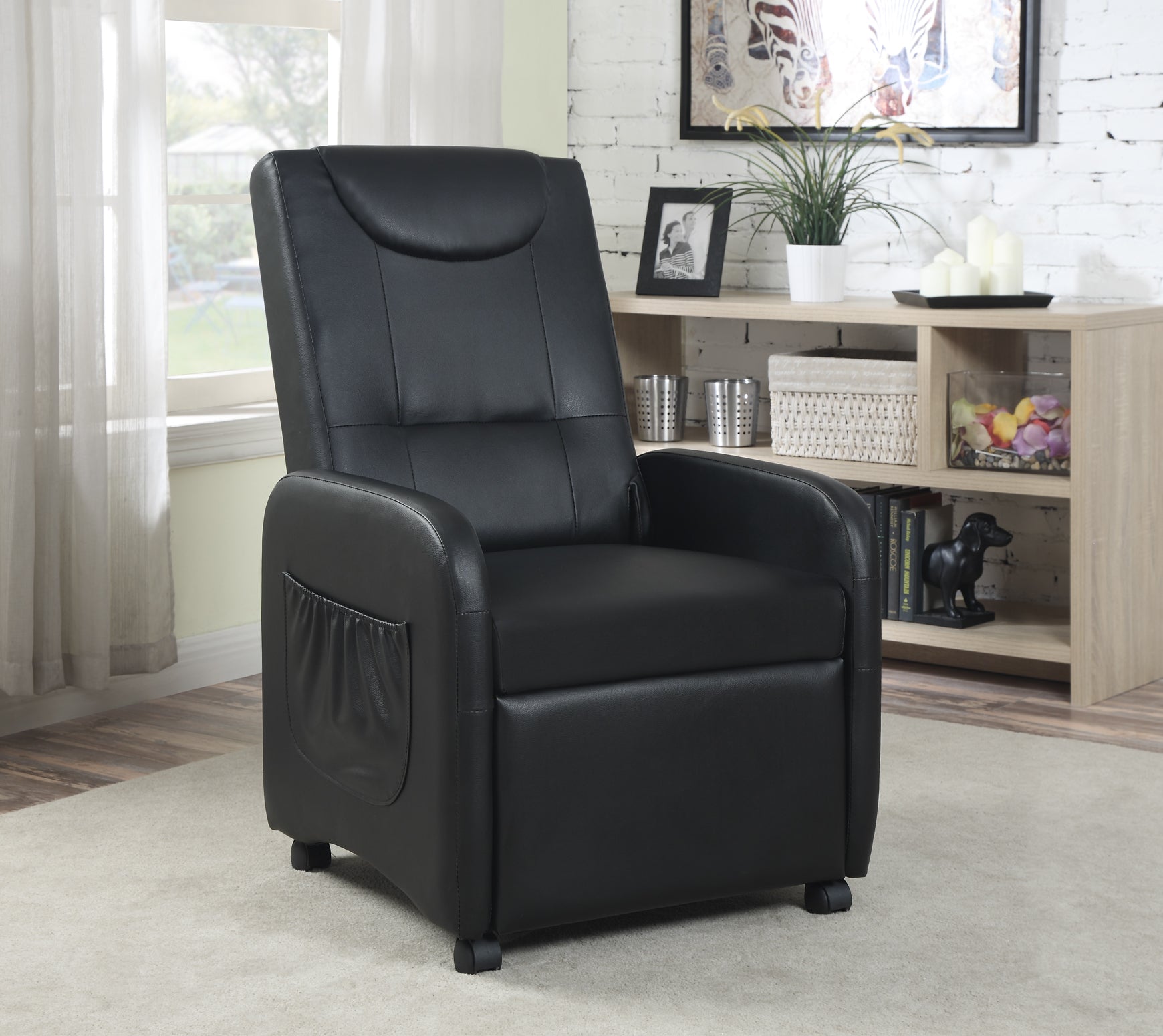 Premium 610 Theatre Gaming Recliner Chair - Black Leather, Ergonomic Design for Ultimate Comfort | Perfect for Home Theater, Gaming, and Living Room Relaxation