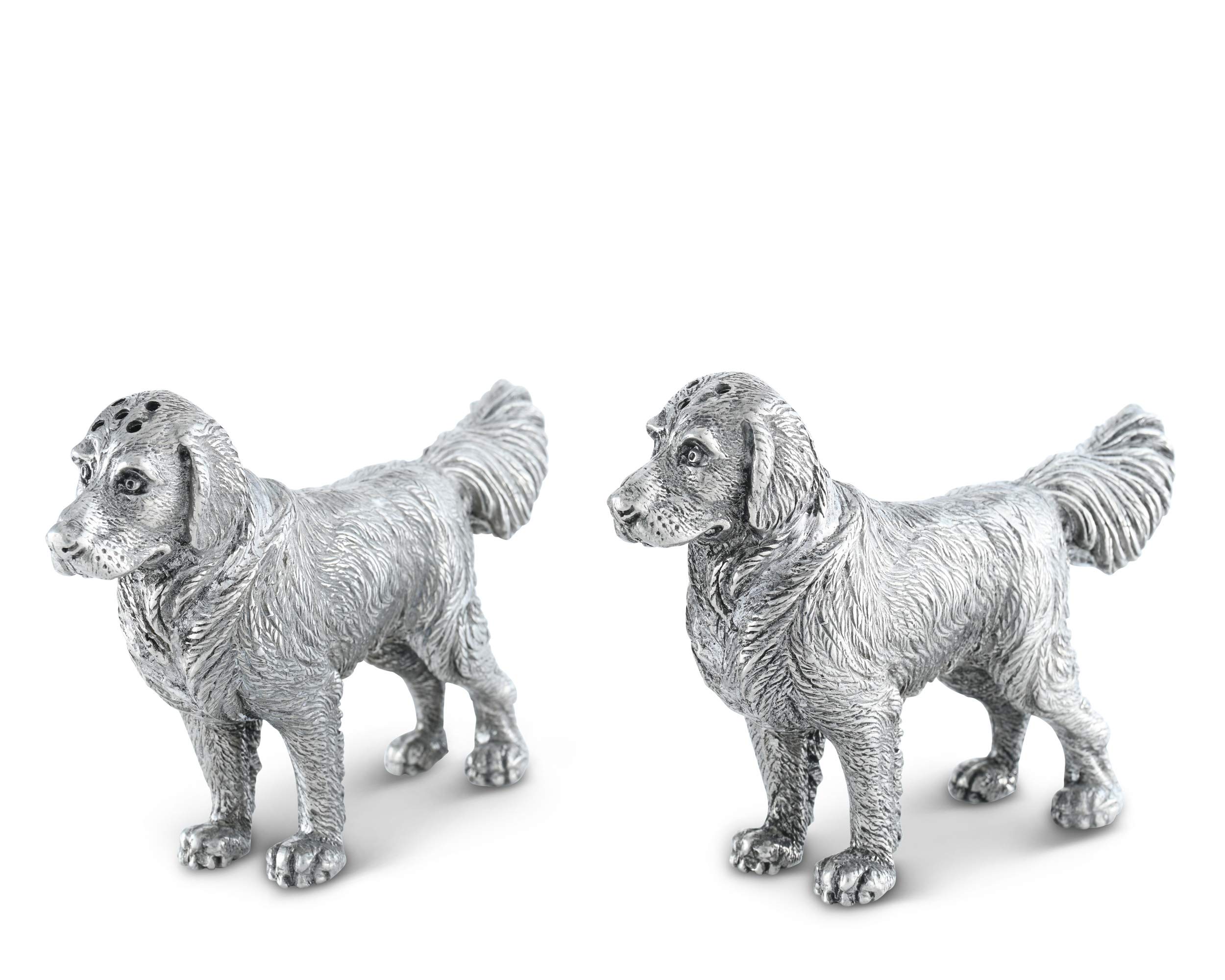 Vagabond House Pewter Retriever Dog Salt and Pepper Shakers Set - 5
