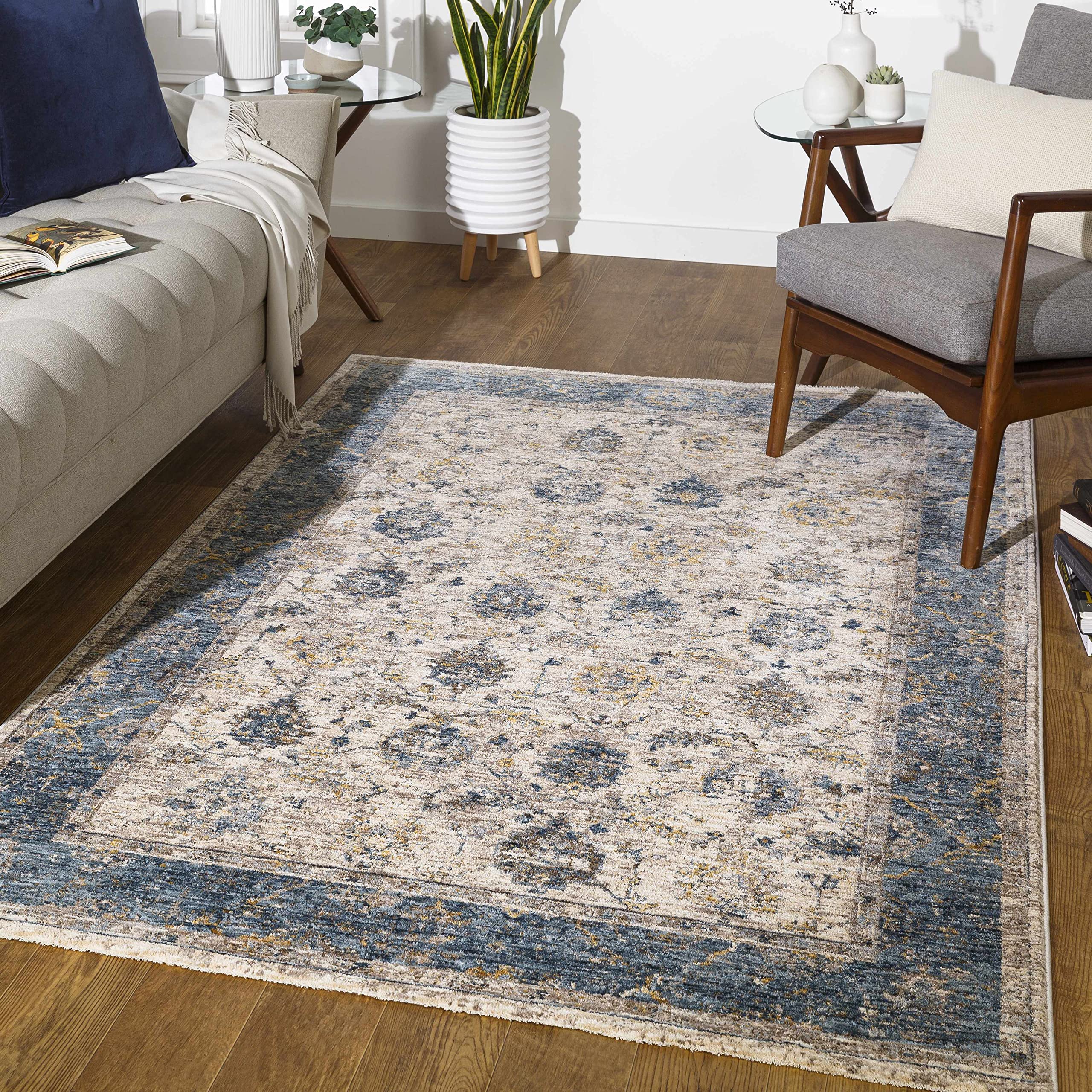 Hauteloom Wilkie Soft Plush Area Rug for Living Room & Bedroom - Gray & Brown 7'10