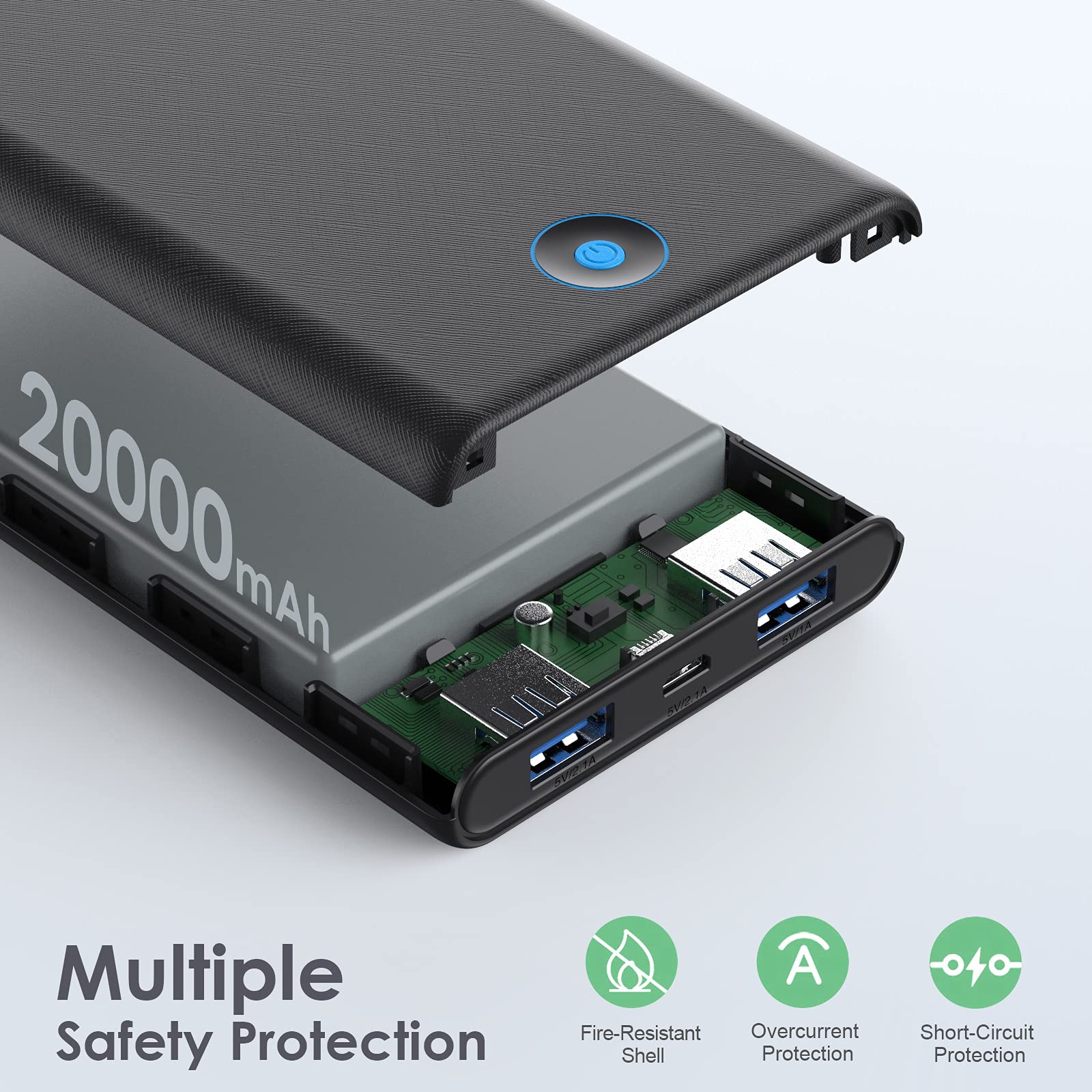 20000mAh Portable Charger 2-Pack - Ultra Slim Fast Charging Power Bank with Dual USB Outputs for iPhone 16/16 Pro/15/14/13/12/X, Samsung S24/S23 & Android Phones - Perfect for Travel, Camping & Emergency Power Backup