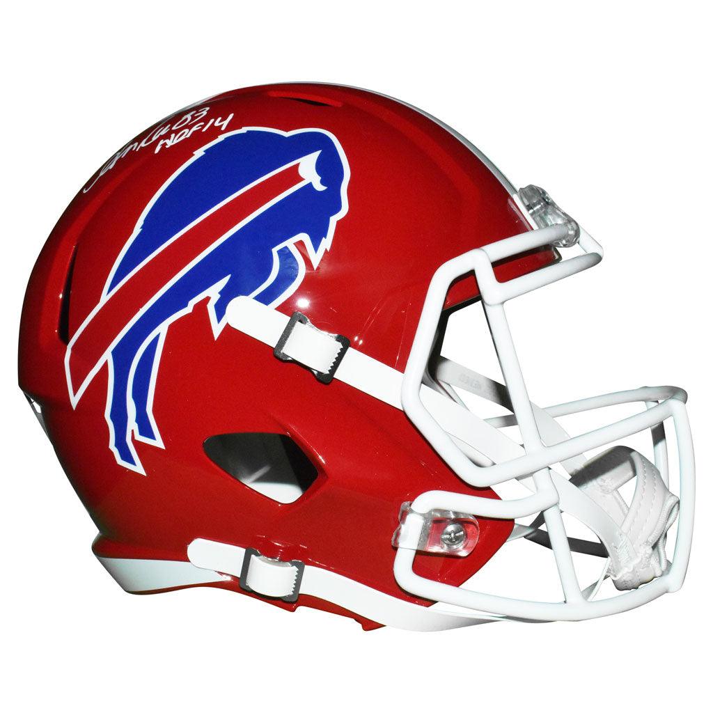 Andre Reed Autographed Buffalo Bills Full Size Replica Football Helmet with HOF 14 Inscription - 1987-2001 Speed Model (JSA Certified) - Perfect for NFL Memorabilia Collectors and Buffalo Bills Fans Display