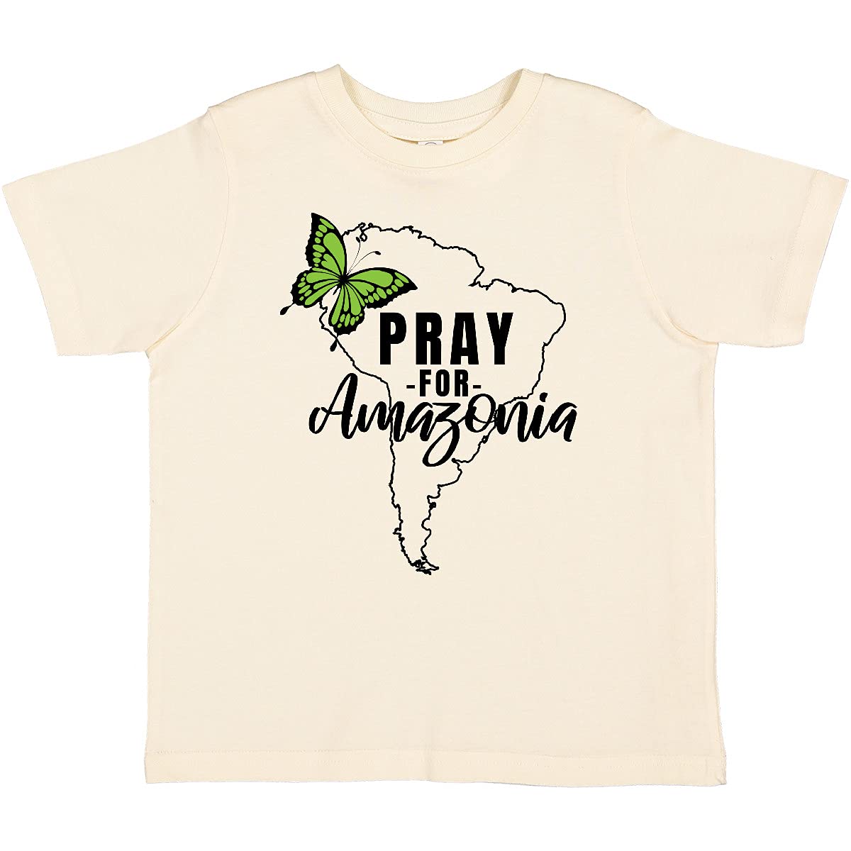 Inktastic Pray for Amazonia South America Silhouette Graphic Toddler T-Shirt - Cute Eco-Friendly Cotton Tee for Kids Outdoor Activities & Casual Wear