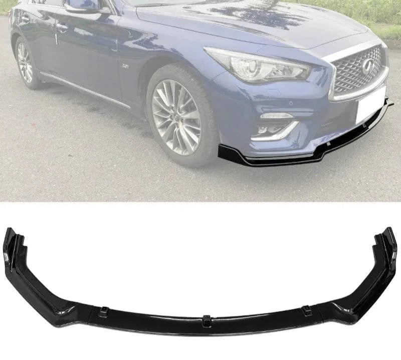 2018-2023 Infiniti Q50 Front Lip Spoiler - 3 Piece Style for Base & Non-Sport Models - Enhance Your Car's Aerodynamics & Sporty Look - Perfect for Street Racing & Car Shows