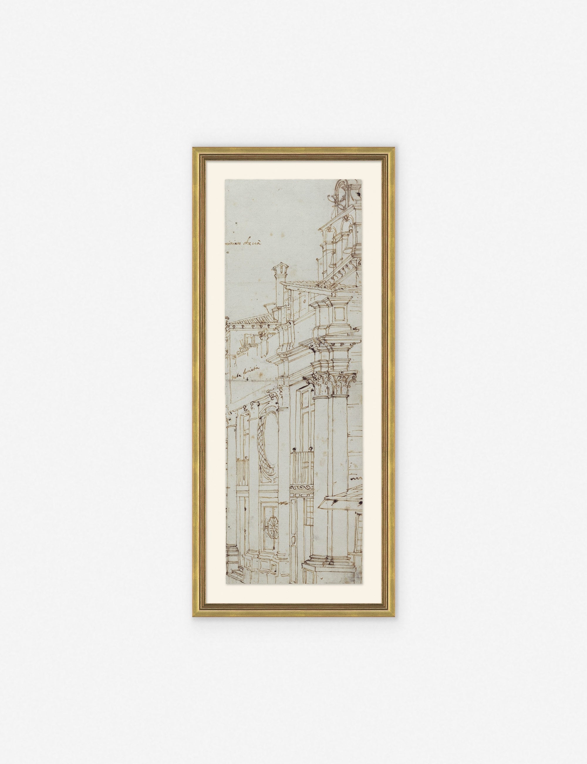 Canaletto Drawing Prints - Set of 2 Fine Art Reproductions | Classic Venice Landscape Wall Decor for Living Room & Office