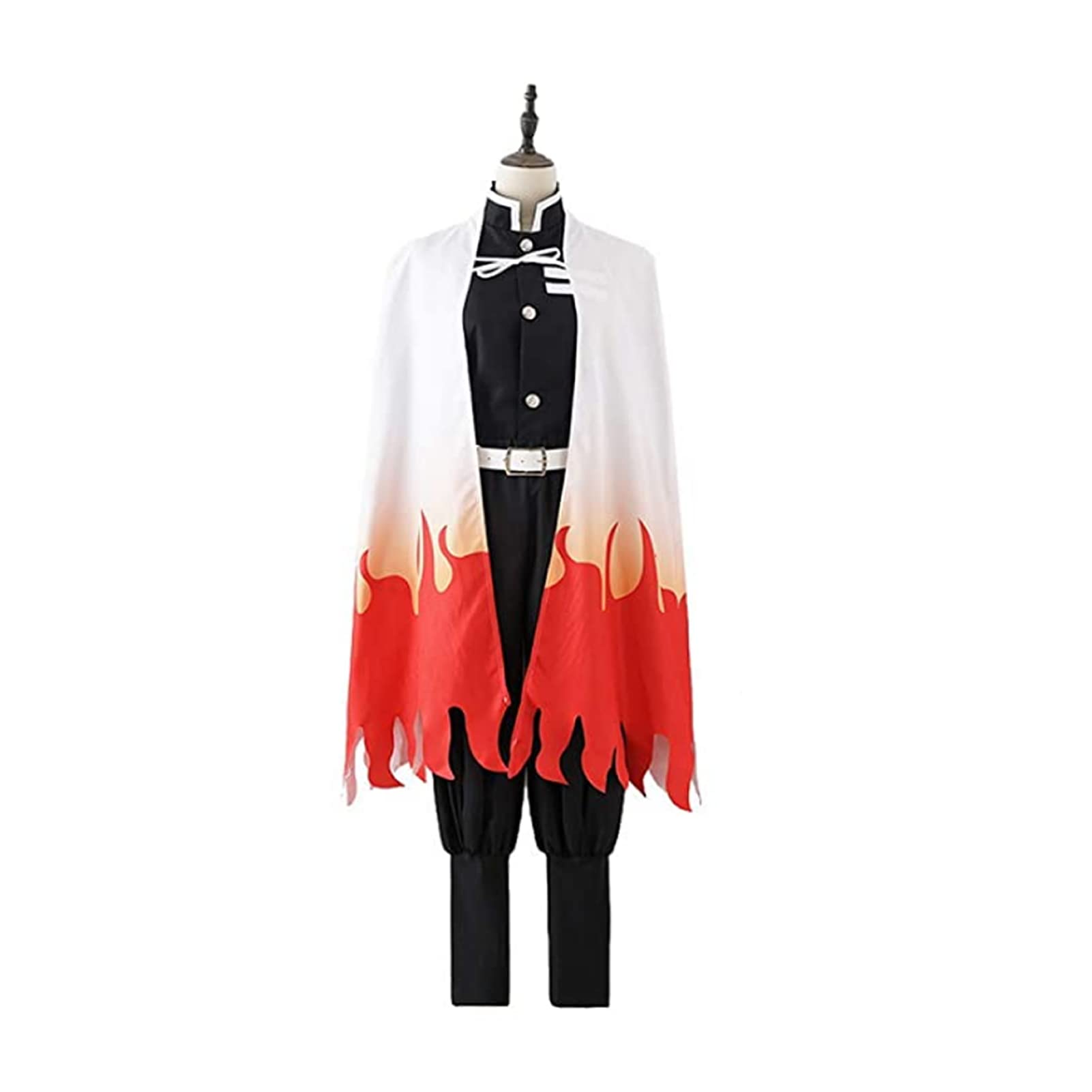 ZSTO Rengoku Kyojuro Cosplay Costume Set with Cloak - Demon Slayer Anime Uniform for Halloween, Comic Con & Cosplay Events