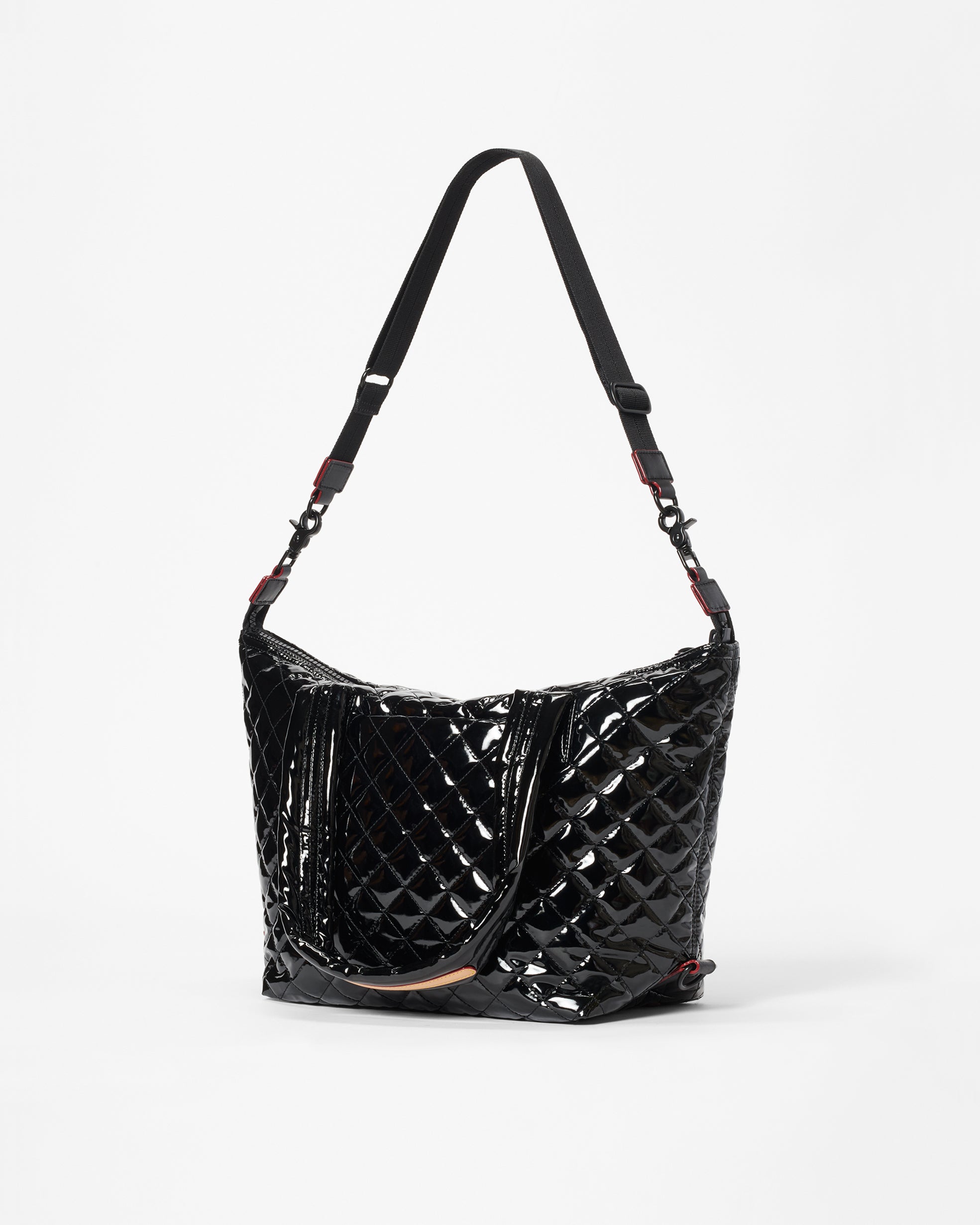 Black Lacquer Medium Sutton Deluxe Handbag - Stylish Women's Crossbody Purse for Work, Travel & Evening Out