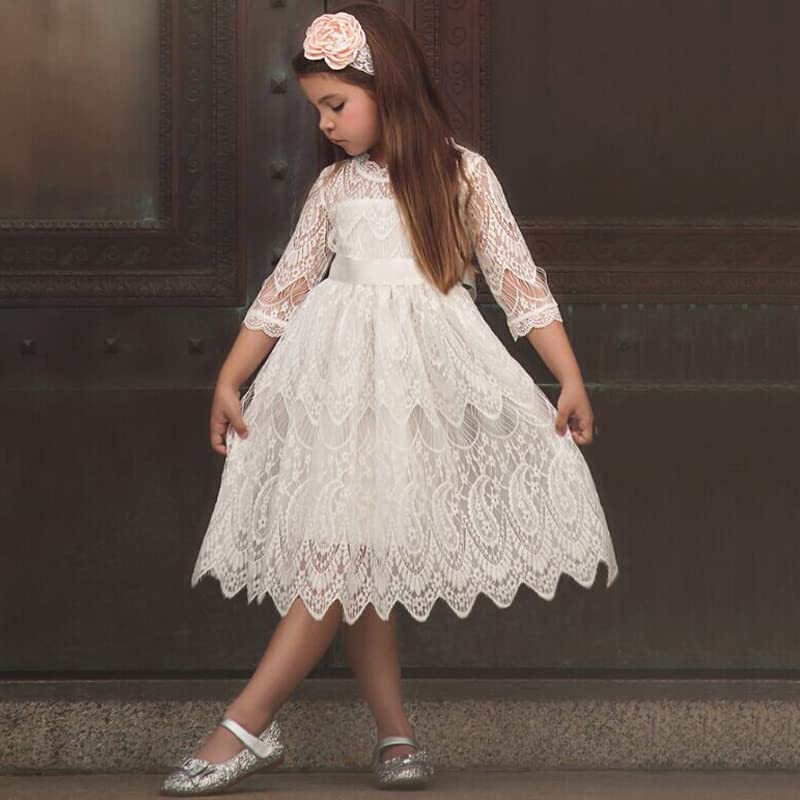 Toddler Girl Lace Formal Dress - Flower Girls Princess Tulle Prom Gown for Wedding, Birthday, Pageant & Special Occasions | Perfect for Parties, Ceremonies & Photo Shoots
