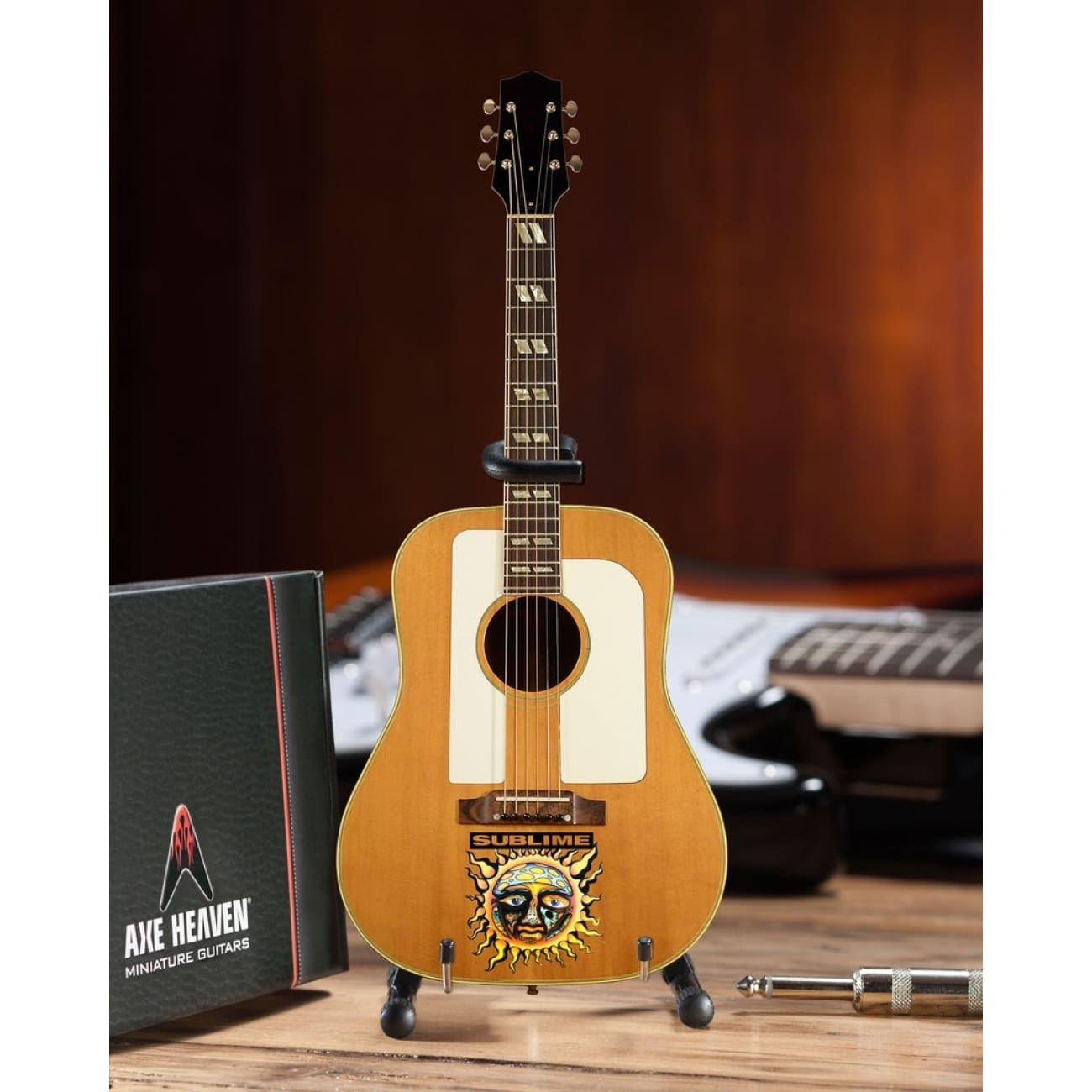 Sublime Bradley Nowell Small Sun Mini Acoustic Guitar Replica - Collectible Music Memorabilia for Sublime Fans, Home Decor & Gift for Guitar Lovers