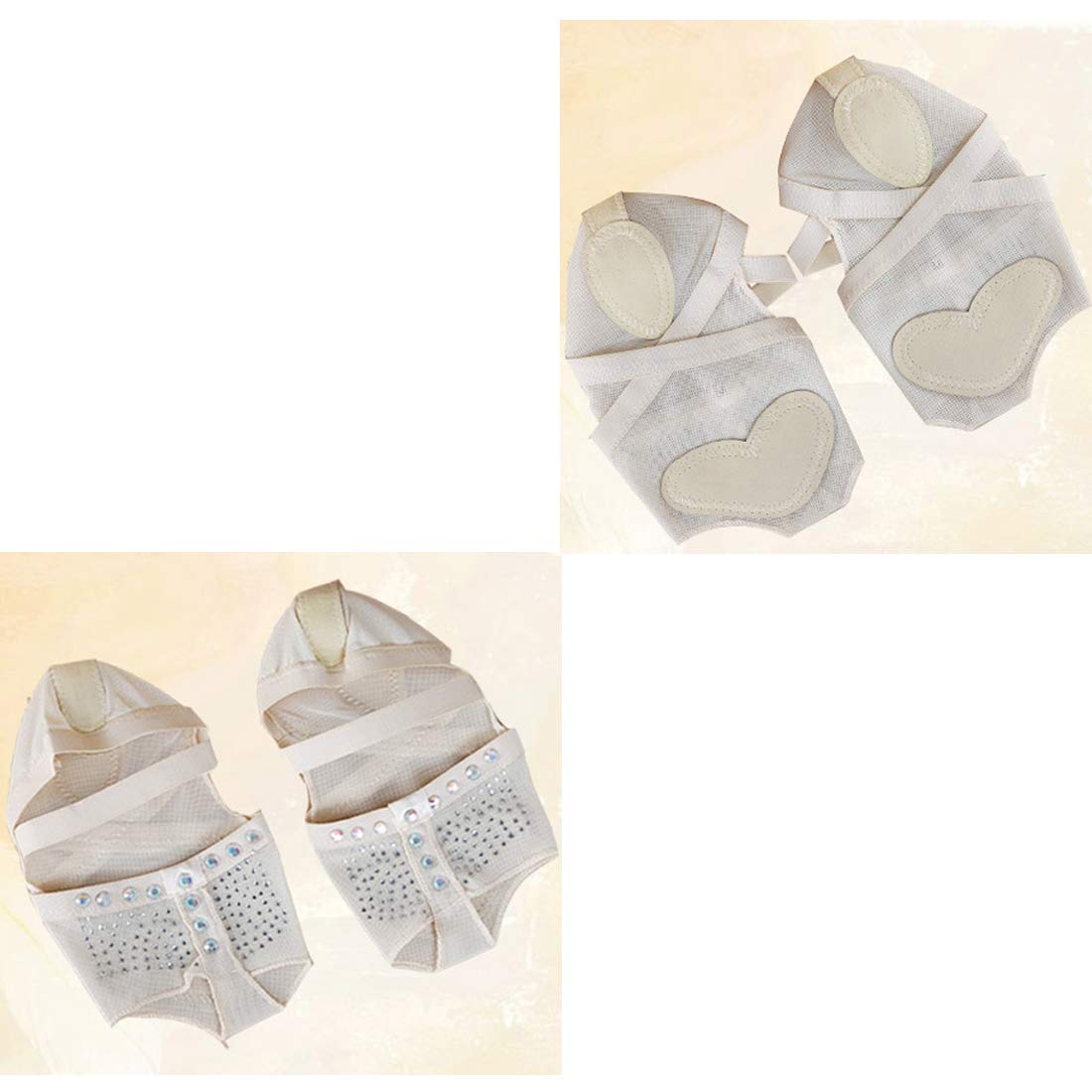 Calcifer White/Black Ballet Dance Socks with Toe Pad - Non-Slip Foot Thong for Ballet Practice, Jazz, Contemporary Dance & Gym Protection