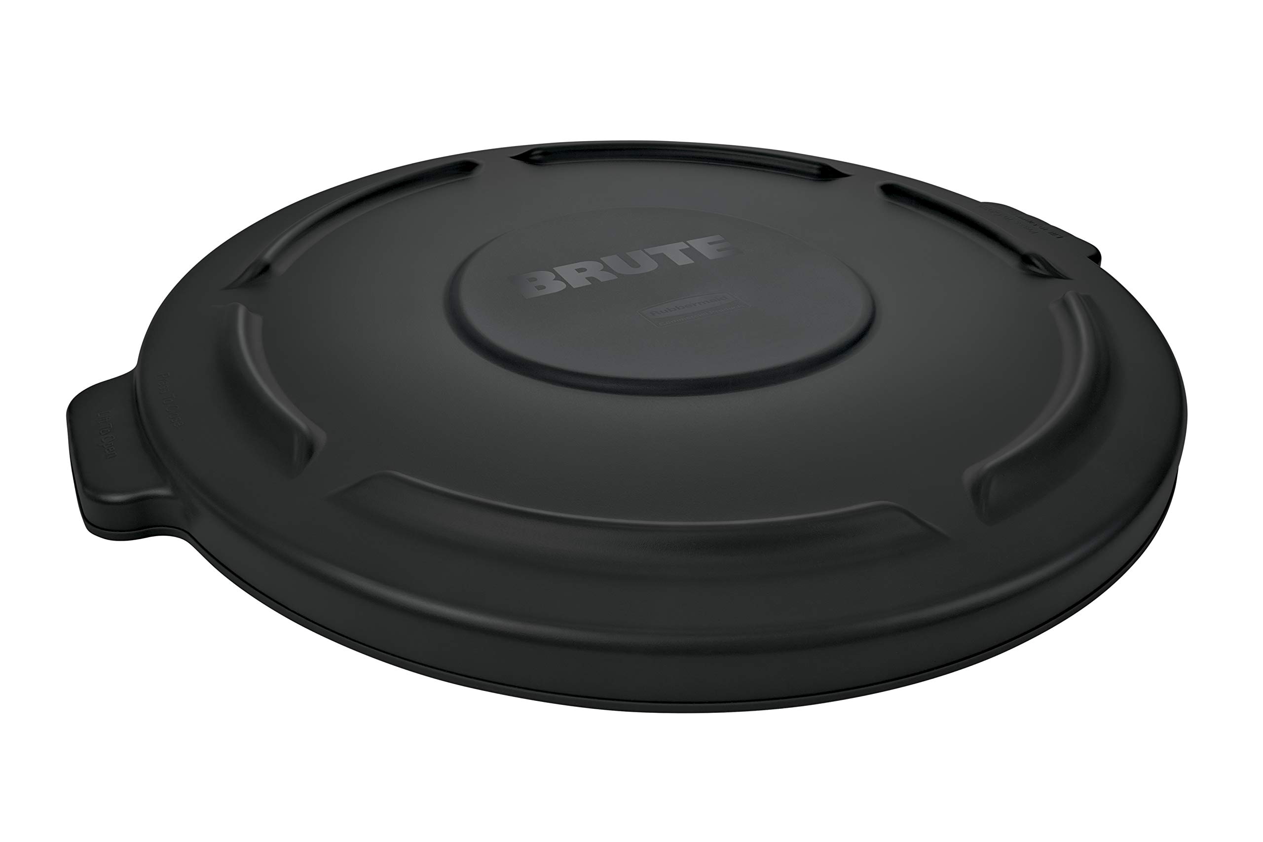 Rubbermaid Commercial BRUTE 44-Gallon Heavy-Duty Round Trash Can Lid - Black (Pack of 4) | Durable Garbage Bin Cover for Landscaping, Construction Sites, Restaurants, Offices & Warehouses | Ideal for Outdoor & Industrial Waste Management