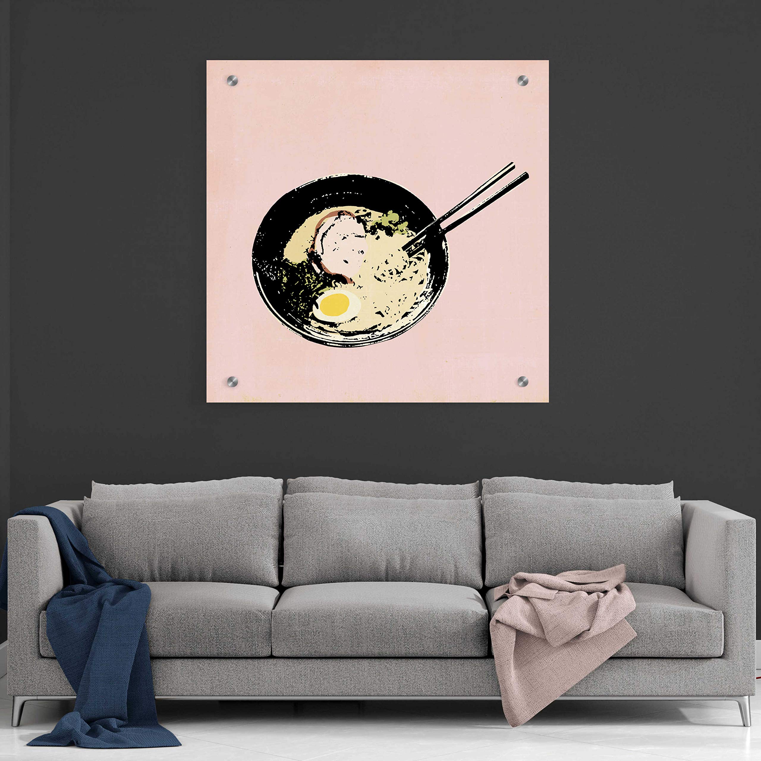 Epic Art 'Ramen Bar II' by Annie Warren - 36x36 Inch Vibrant Acrylic Glass Wall Art Painting - Modern Asian Restaurant Decor, Home Dining Room Artwork, Unique Gift for Ramen Lovers
