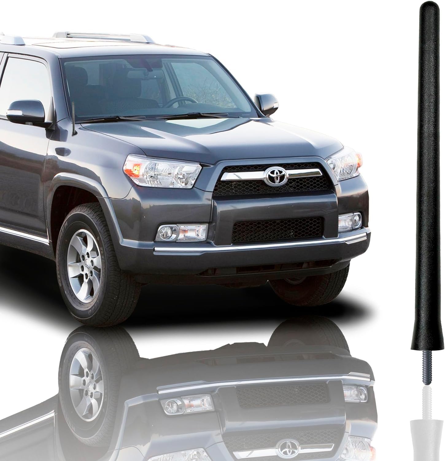 Premium 6.34 Inch Short Antenna Mast for Toyota 4Runner (2010-2017) - Durable Car Wash-Proof FM/AM Radio Antenna - Rugged Black Design - Perfect for Off-Roading & Daily Commuting - Toyota Truck Accessories