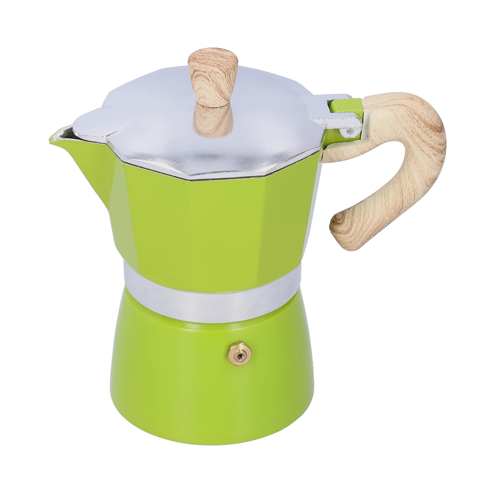 BestYiJo Stovetop Espresso Maker - 150ML Moka Pot for Cuban Coffee | Premium Aluminum Coffee Brewer Percolator Machine (Green) - Perfect for Home Brewing, Camping & Gifts