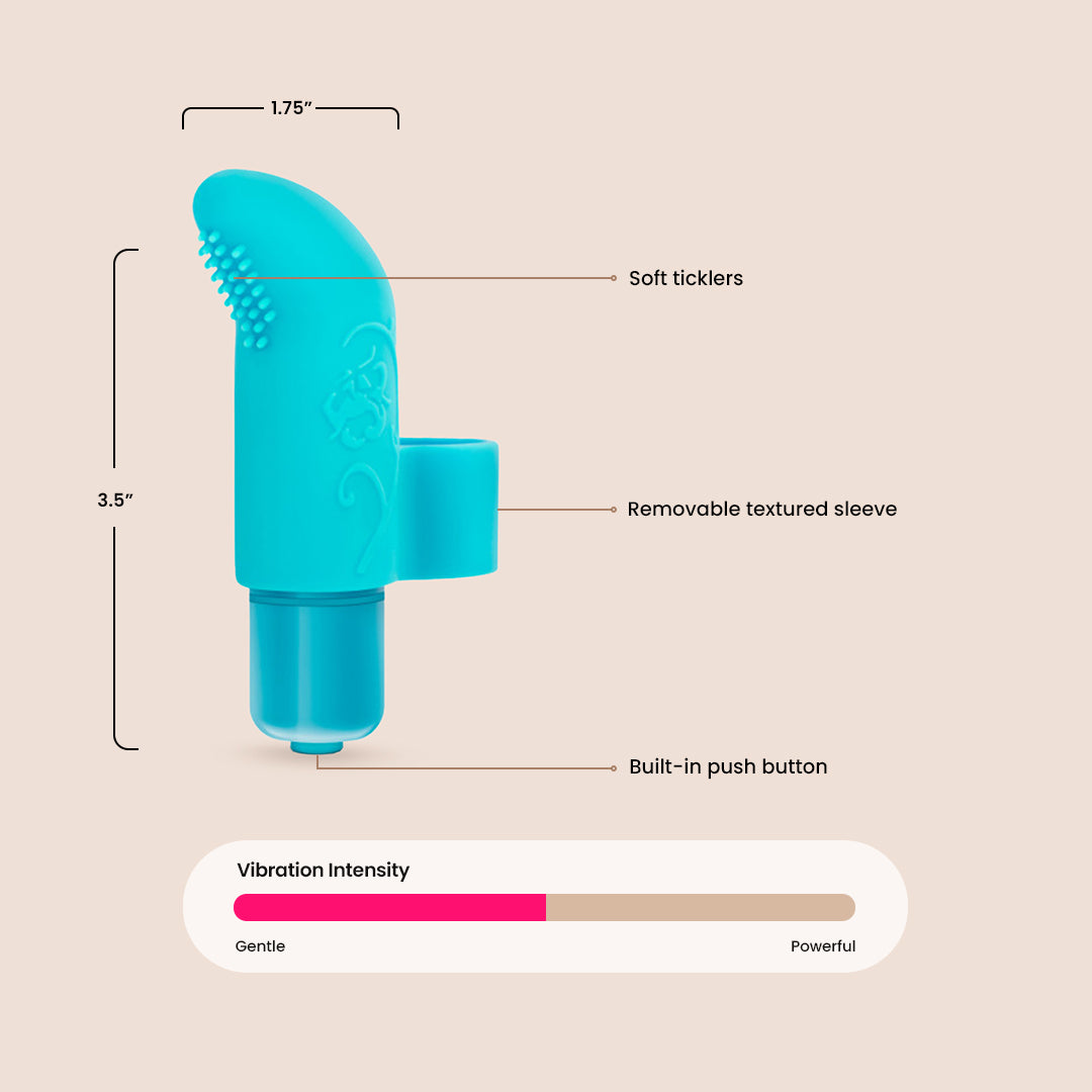 Play With Me Finger Vibe - Rechargeable Silicone Sleeve with Removable Bullet Vibrator for Couples | Waterproof & Body-Safe Adult Toy for Foreplay, Massage & Intimate Moments