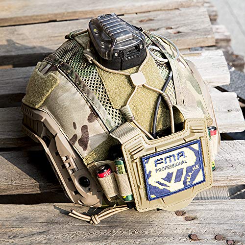 FMA Tactical Helmet Cover with Balancing Weight Pouch & Elastic Battery Holder - TB1345 Black | Perfect for Maritime Operations, Airsoft & Military Training Gear Accessories