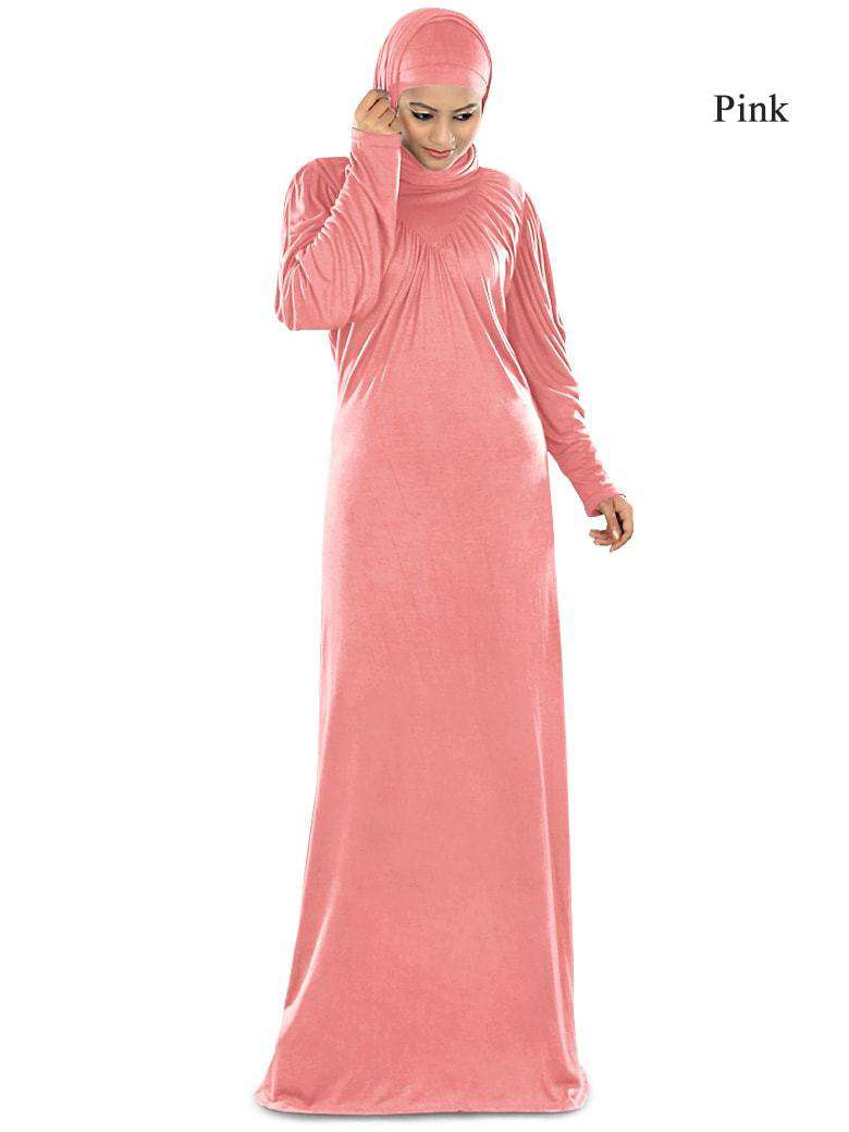 Zayba Jersey Abaya - Modest Muslim Prayer Dress for Women - Comfortable & Stylish Islamic Clothing for Home, Mosque & Daily Wear