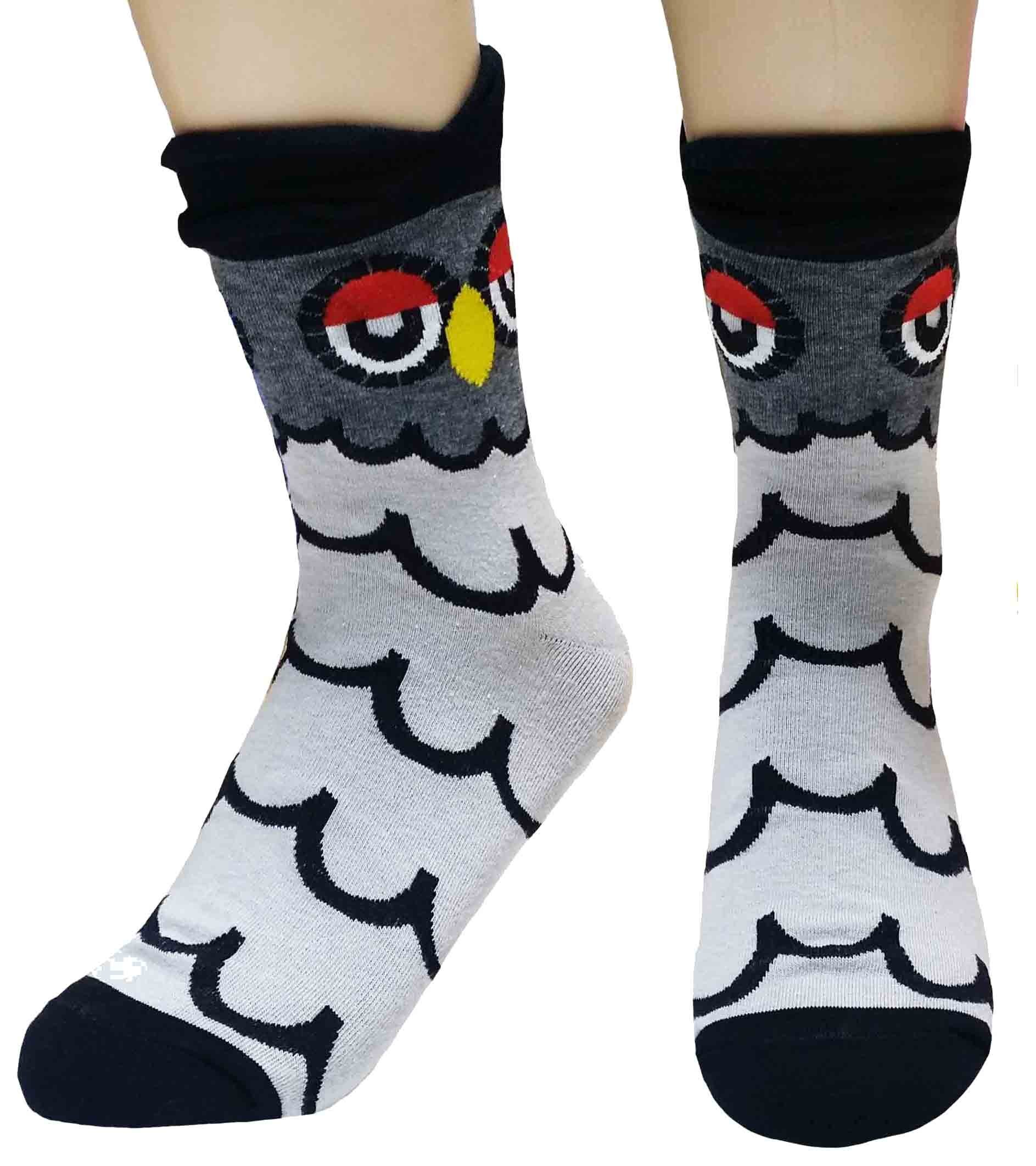 Worldlook Women's Sweet Animal & Cat Socks - Soft Cotton Blend Crew Socks for Casual Wear, Gifts, and Home Comfort
