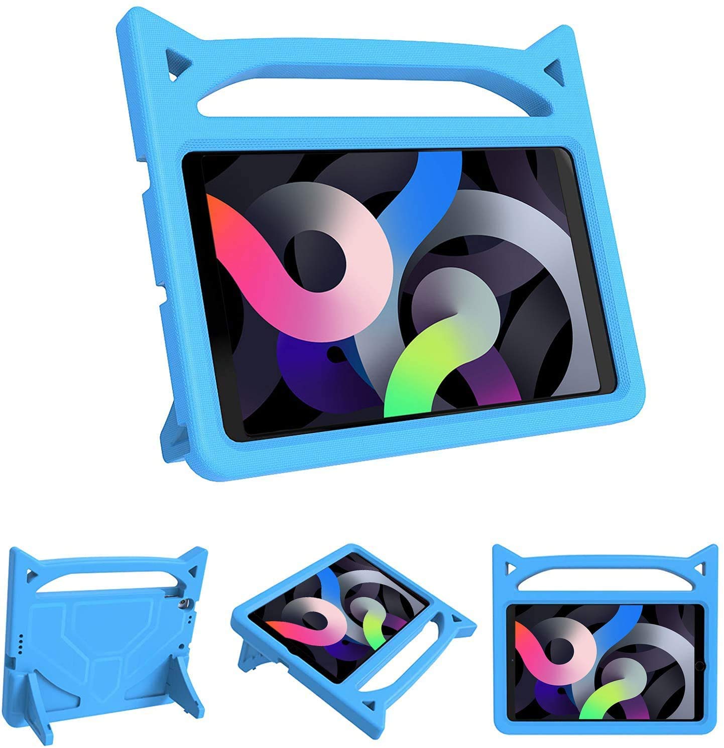 Shockproof iPad Air 5 Case 10.9 Inch (2022) / iPad Air 4 Case (2020) - Lightweight Kids-Friendly EVA Cover with Stand & Handle (Blue) - Perfect for School, Travel & Home Use