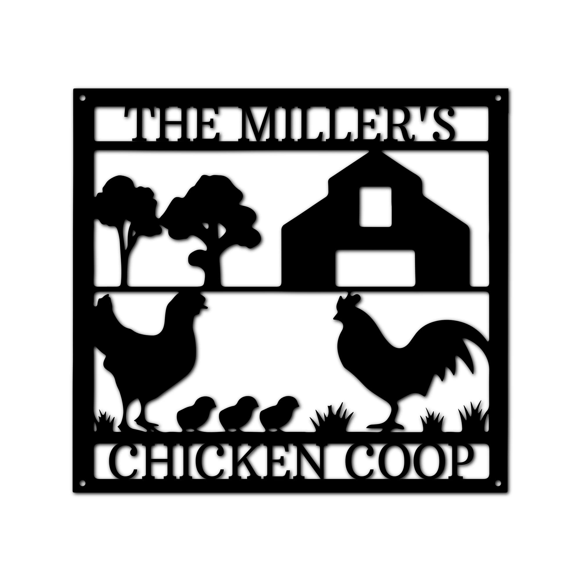 Custom Metal Name Sign - Personalized Split Letter Outdoor Wall Decor - Unique Housewarming Gift for New Home - Wedding, Birthday & Anniversary Present - Chicken Monogram Metal Art