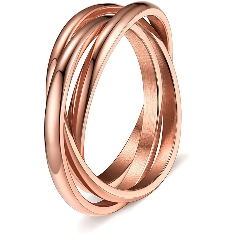 3-Piece Rotating Anxiety Relief Rings for Women - Couple Matching Geometric Jewelry Set, Stress Relief Fidget Spinner Rings for Adults - Perfect for Gifts, Therapy, and Everyday Wear