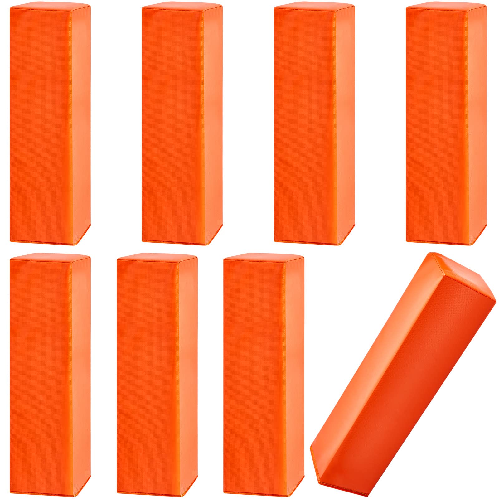 Deekin 8-Piece Football End Zone Pylons - Anchorless Pylon Markers with Sand Weighted Base, Regulation Size 18