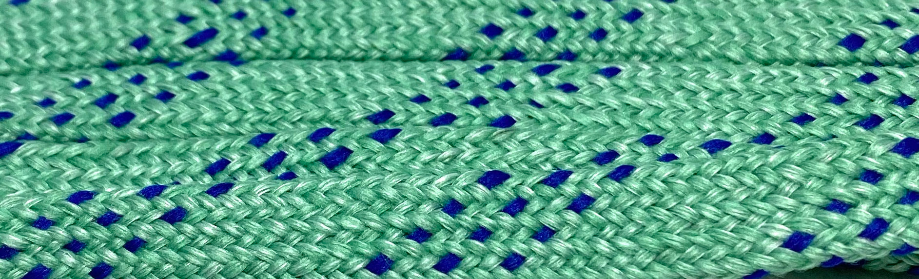 Premium Sport Shoelaces - Frost Green with Royal Blue Accents - Durable & Non-Slip for Running, Basketball & Workout Shoes