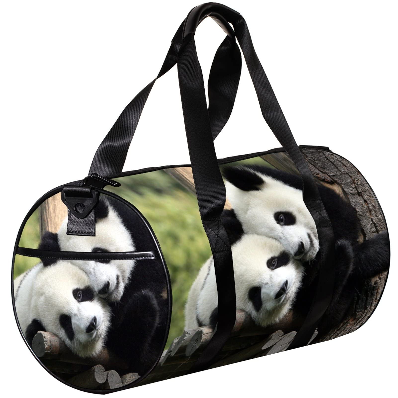Panda Print Travel Duffel Bag - Lightweight Sports Gym Bag for Men & Women - Small Weekender Overnight Bag - Perfect for Gym, Travel, Camping & Weekend Getaways